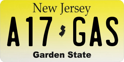 NJ license plate A17GAS