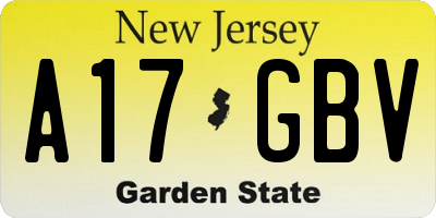 NJ license plate A17GBV