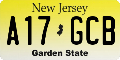 NJ license plate A17GCB