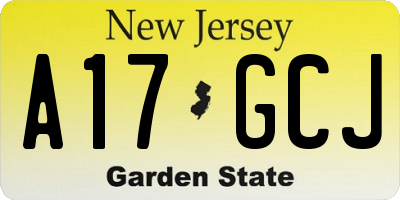 NJ license plate A17GCJ