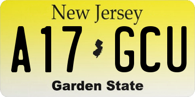 NJ license plate A17GCU