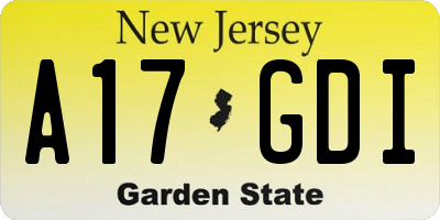 NJ license plate A17GDI
