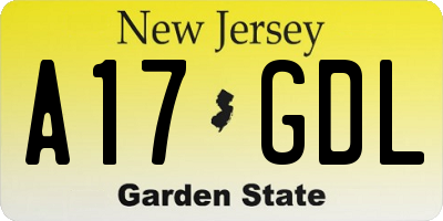 NJ license plate A17GDL