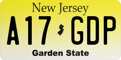 NJ license plate A17GDP