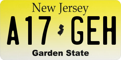 NJ license plate A17GEH
