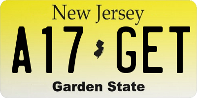NJ license plate A17GET