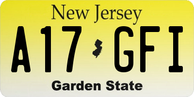 NJ license plate A17GFI