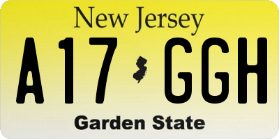 NJ license plate A17GGH