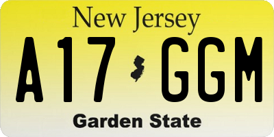 NJ license plate A17GGM
