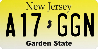 NJ license plate A17GGN