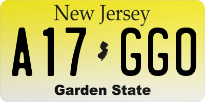 NJ license plate A17GGO