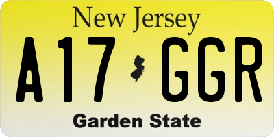 NJ license plate A17GGR