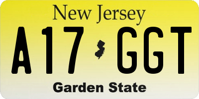 NJ license plate A17GGT