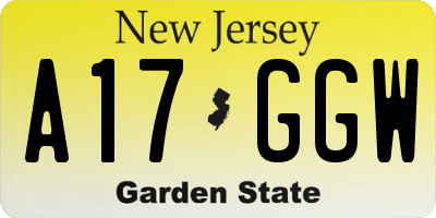 NJ license plate A17GGW