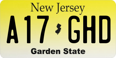 NJ license plate A17GHD
