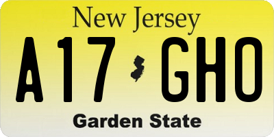 NJ license plate A17GHO