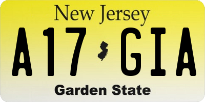 NJ license plate A17GIA