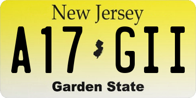 NJ license plate A17GII