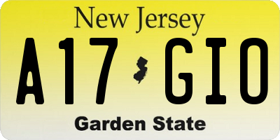NJ license plate A17GIO