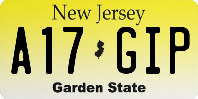 NJ license plate A17GIP