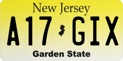 NJ license plate A17GIX