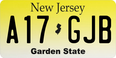 NJ license plate A17GJB