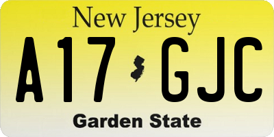 NJ license plate A17GJC