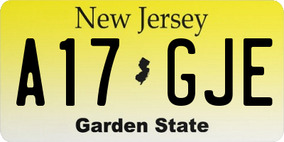 NJ license plate A17GJE