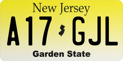 NJ license plate A17GJL