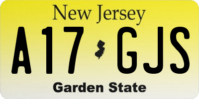 NJ license plate A17GJS