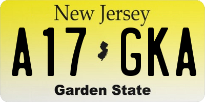NJ license plate A17GKA