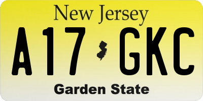 NJ license plate A17GKC