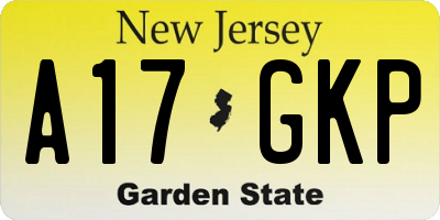 NJ license plate A17GKP