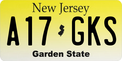 NJ license plate A17GKS