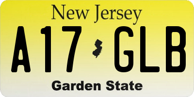 NJ license plate A17GLB
