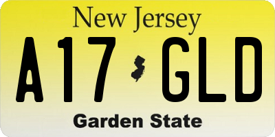 NJ license plate A17GLD