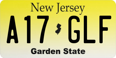 NJ license plate A17GLF