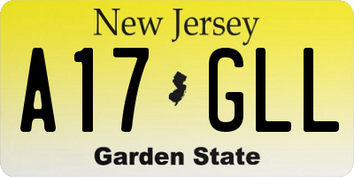 NJ license plate A17GLL
