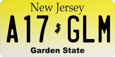 NJ license plate A17GLM