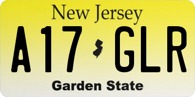 NJ license plate A17GLR