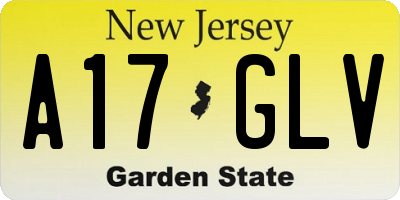 NJ license plate A17GLV