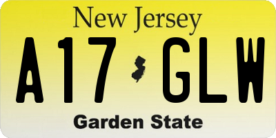 NJ license plate A17GLW