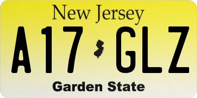 NJ license plate A17GLZ