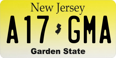 NJ license plate A17GMA