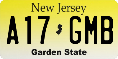 NJ license plate A17GMB
