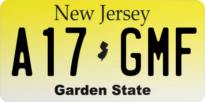 NJ license plate A17GMF