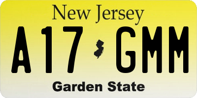 NJ license plate A17GMM