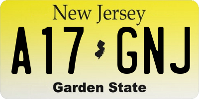NJ license plate A17GNJ