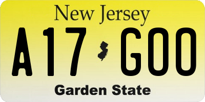NJ license plate A17GOO