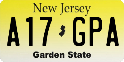 NJ license plate A17GPA